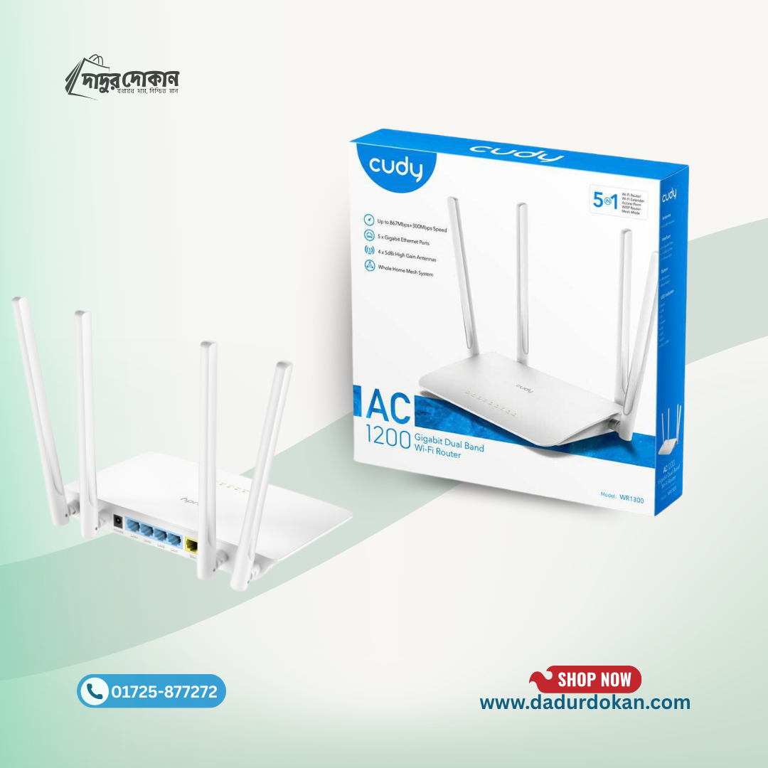 Cudy router Price in bd Cudy WR1200 AC1200 Dual Band WiFi Router - Image 1